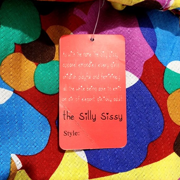 Silly Sissy Multicolor Abstract Fruit Dress Sleeveless Tie Back - Picture 6 of 7